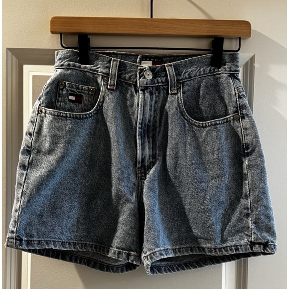 Tommy Hilfiger Pants - Vintage Tommy Hilfiger Denim Shorts Womens 29 Blue High Rise Mom Jean Flag Logo